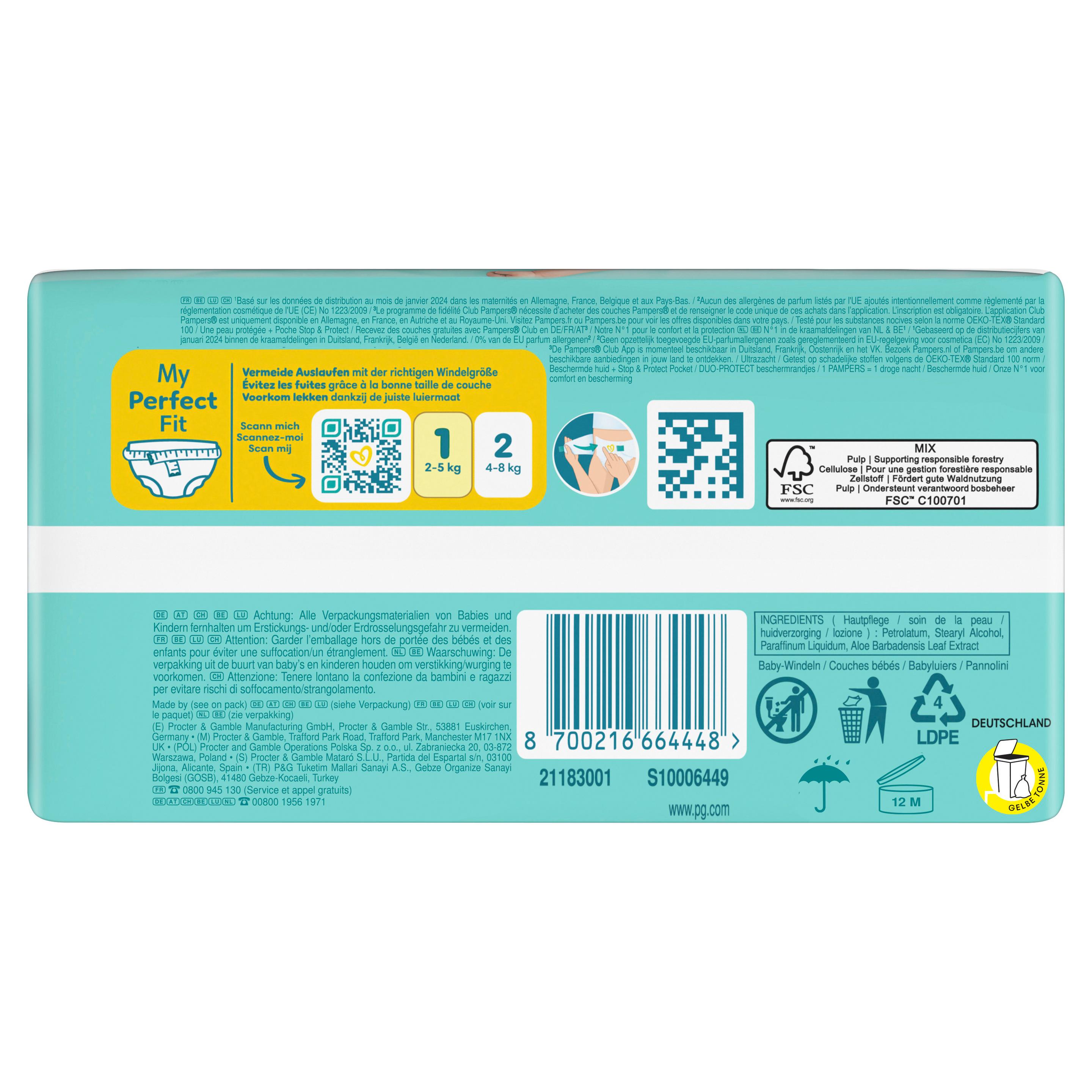 Produktbild Pampers Premium Protection New Baby Windeln Gr.1 Newborn 2-5kg Single Pack 6 von 11