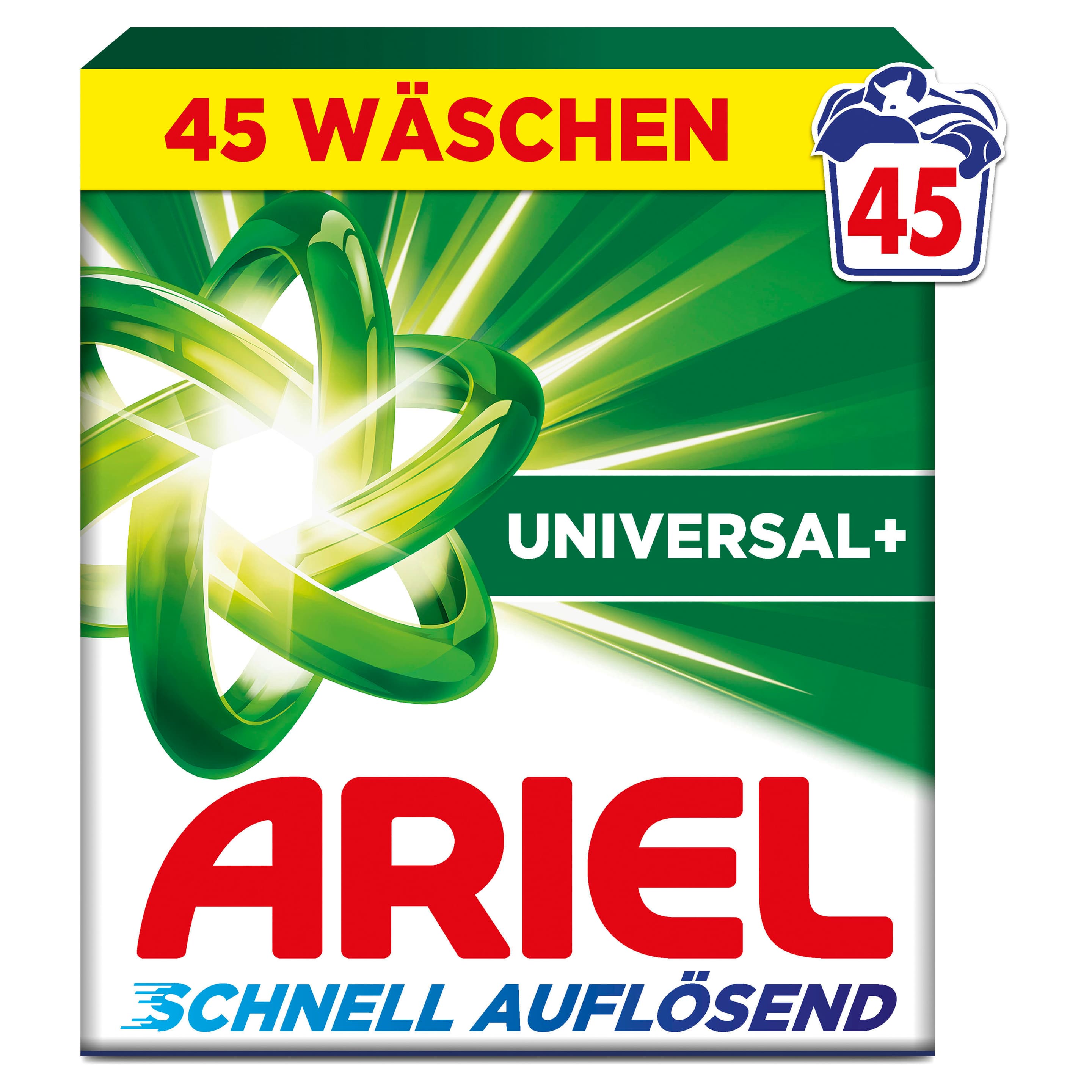Ariel Vollwaschmittel Schnell Auflösendes Universal+ Pulverwaschmittel 45WL