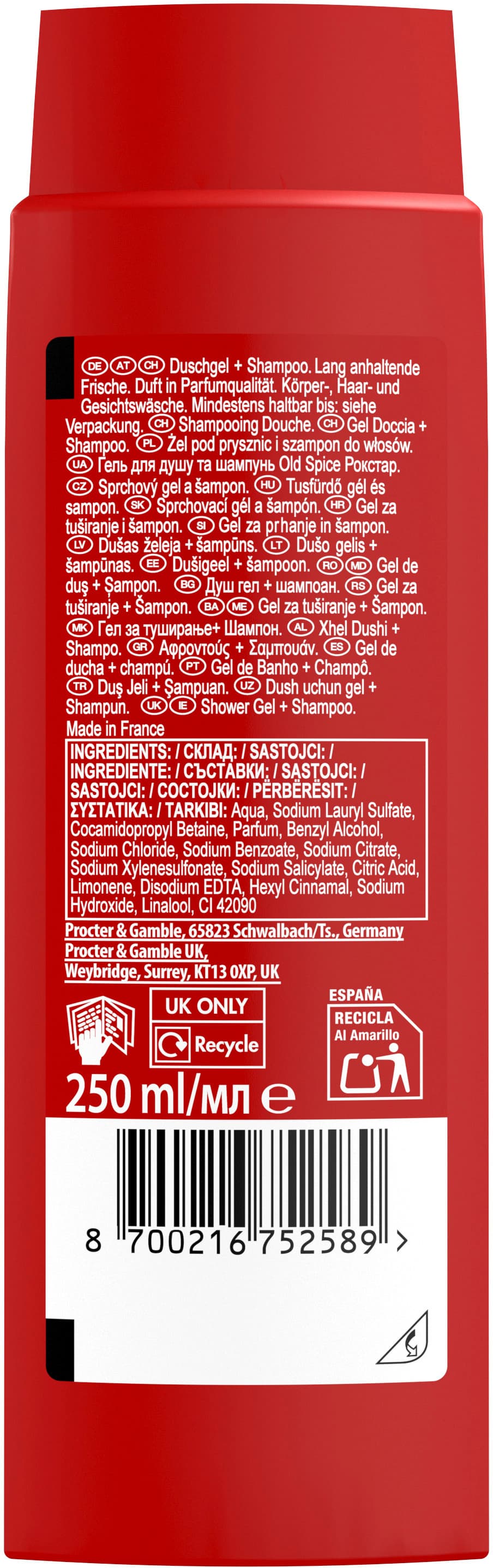 Produktbild Old Spice Duschgel 3in1 Rockstar  2 von 8