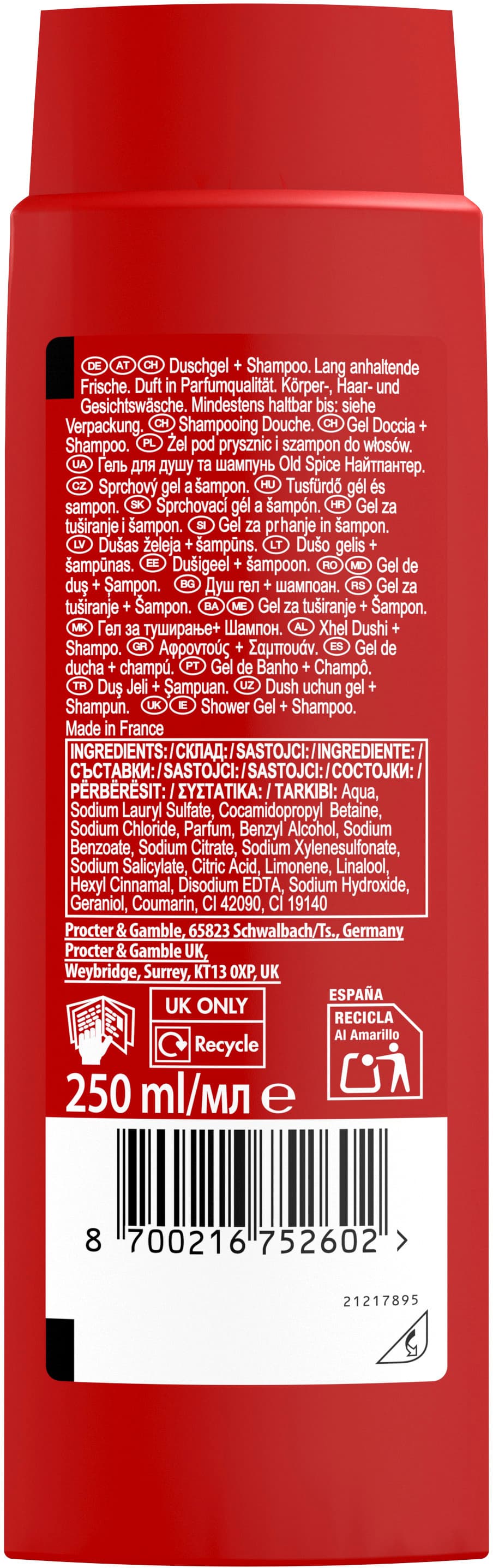 Produktbild Old Spice Duschgel 3in1 Night Panther 2 von 8