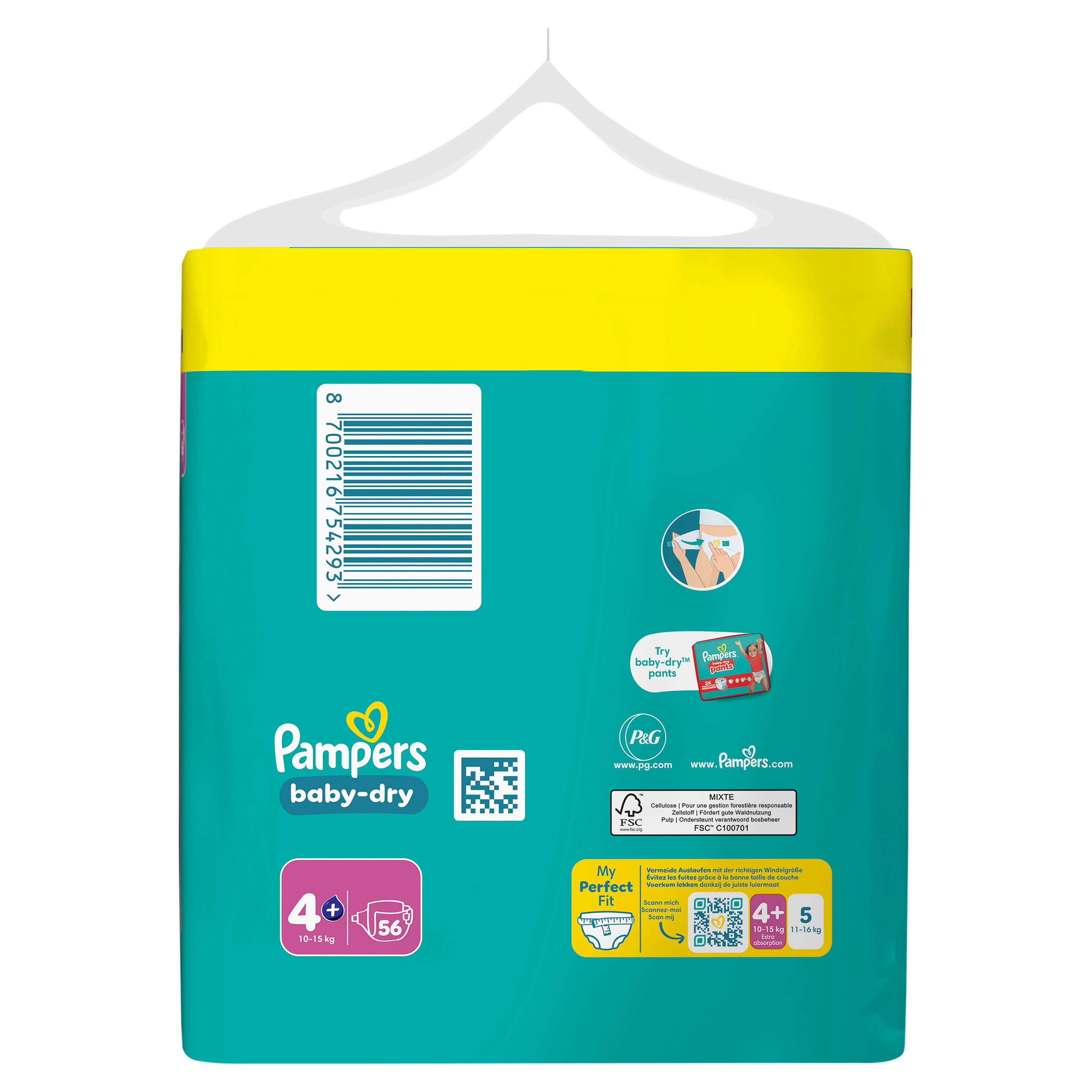 Produktbild Pampers Baby Dry Windeln Gr.4+ Maxi Plus 10-15kg Big Pack  5 von 15