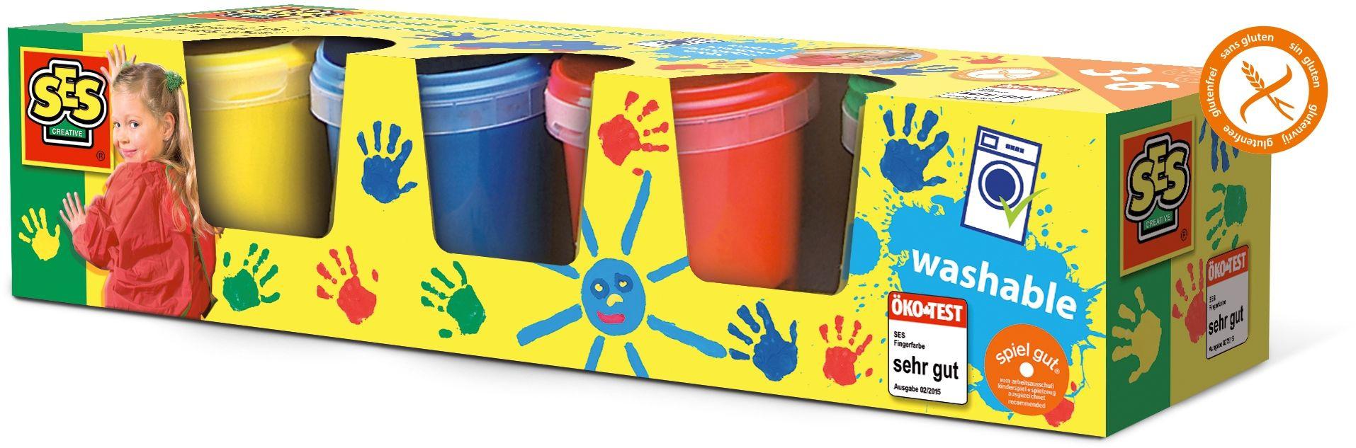 SES Creative - Fingerfarbe 4 Farben je 150ml