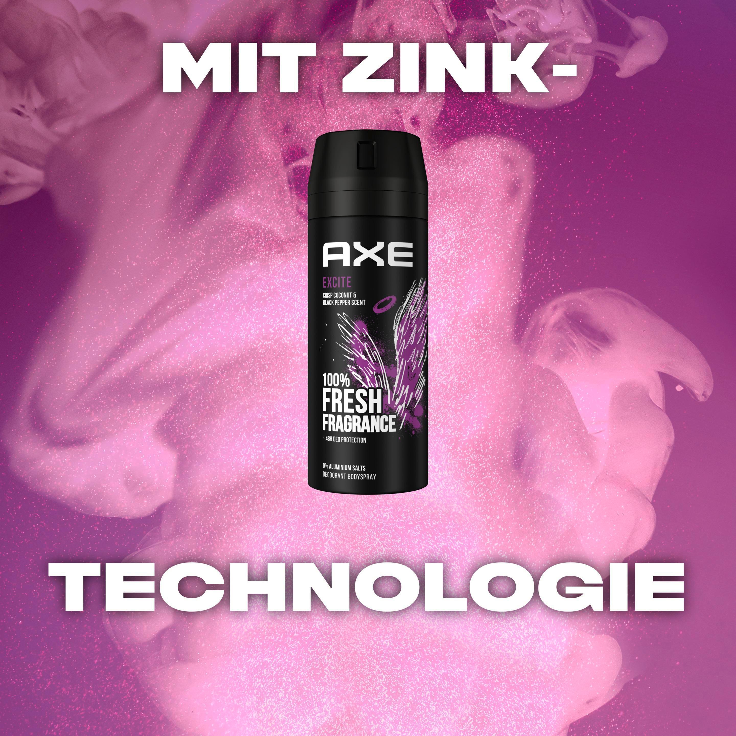 Produktbild AXE Bodyspray Excite ohne Aluminiumsalze 150 ml Dose 3 von 8