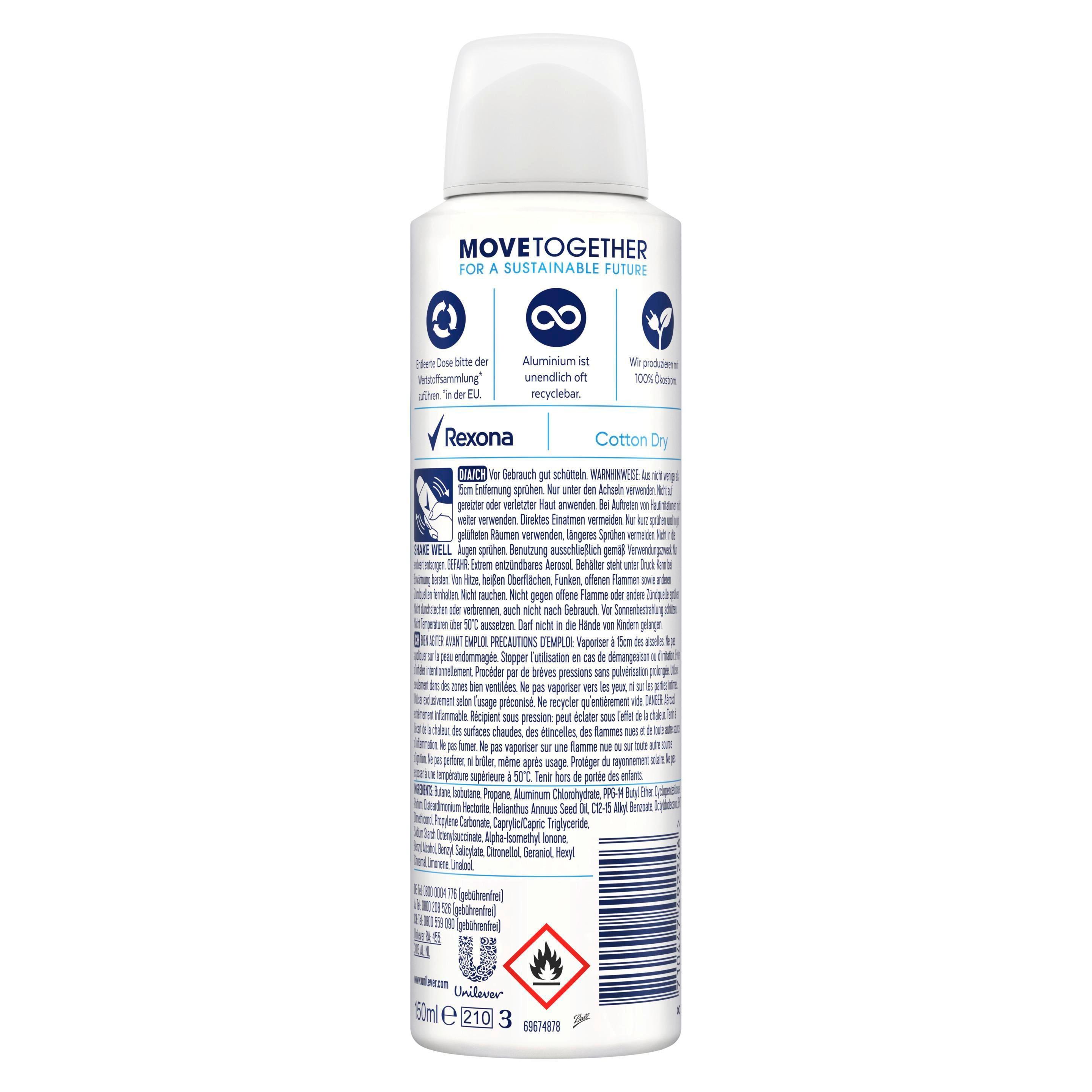 Produktbild Rexona Anti-Transpirant Deospray Cotton Dry 2 von 9