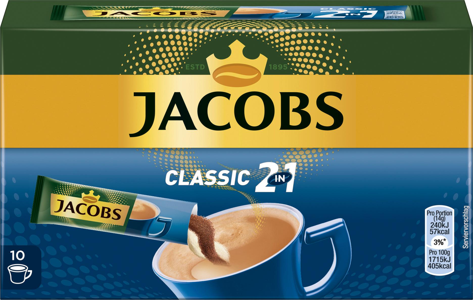 Jacobs Classic 2 in 1 Kaffee Instant Sticks