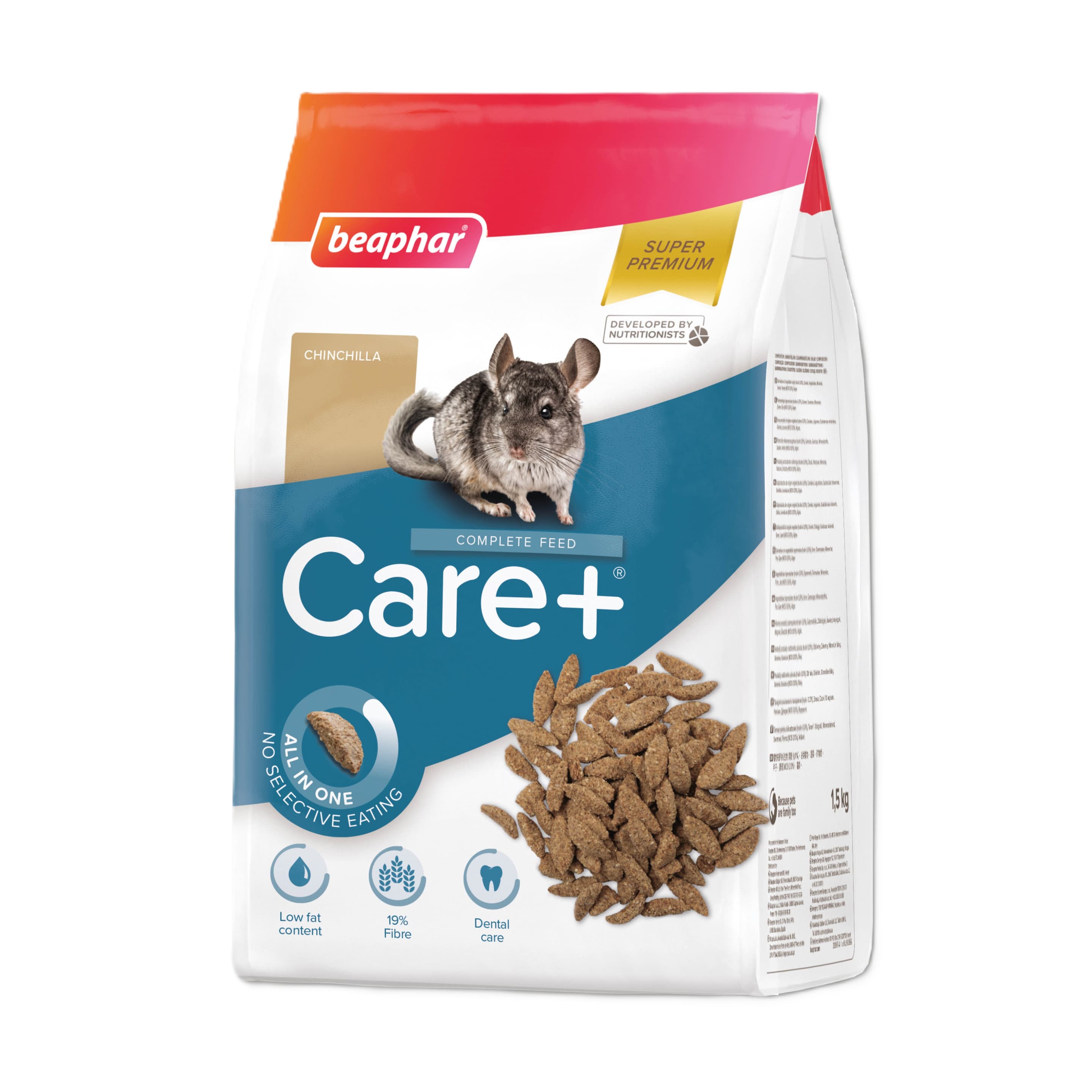 beaphar Nagerfutter Care+ Chinchilla 1,5kg