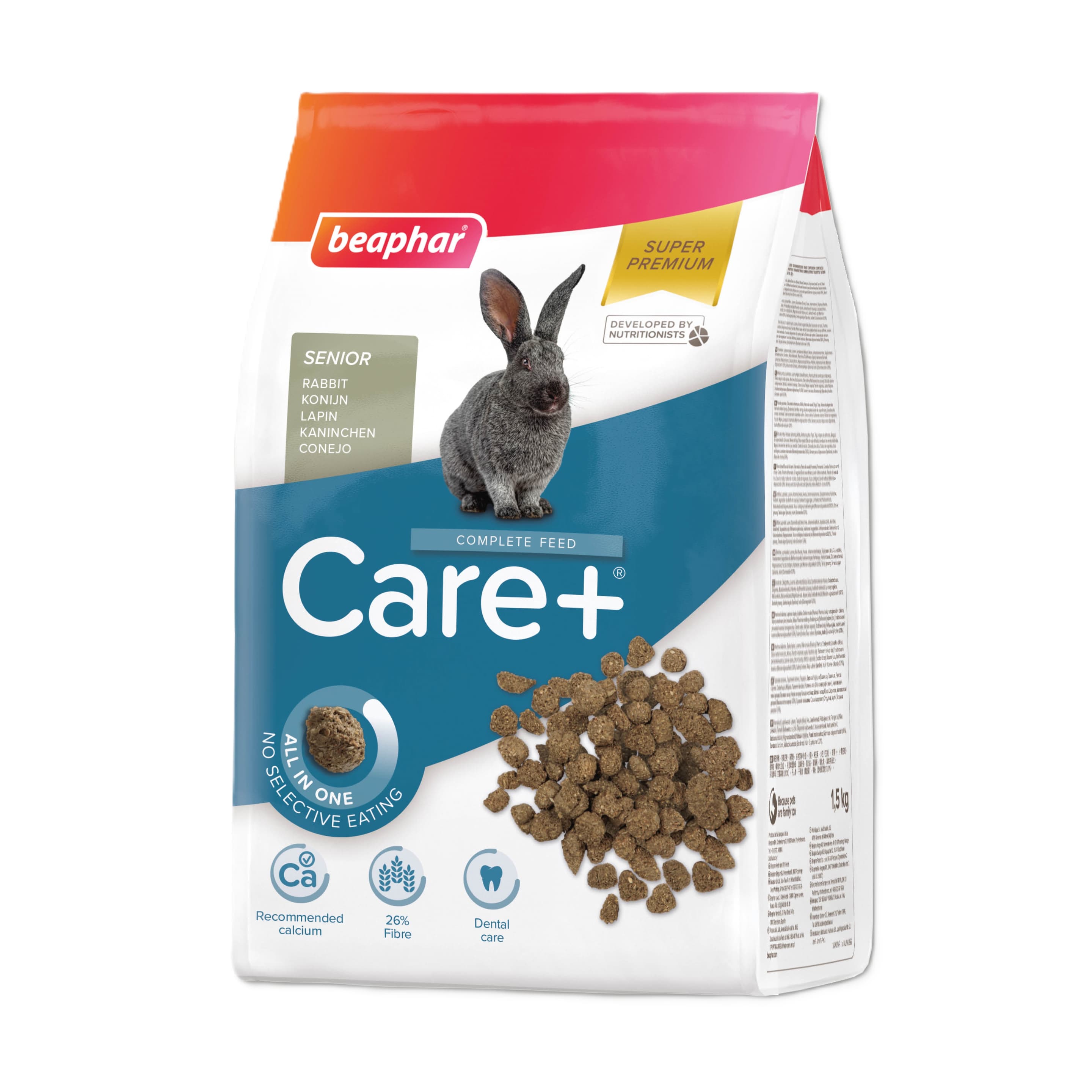 beaphar Nagerfutter Care+ Kaninchen Senior 1,5kg