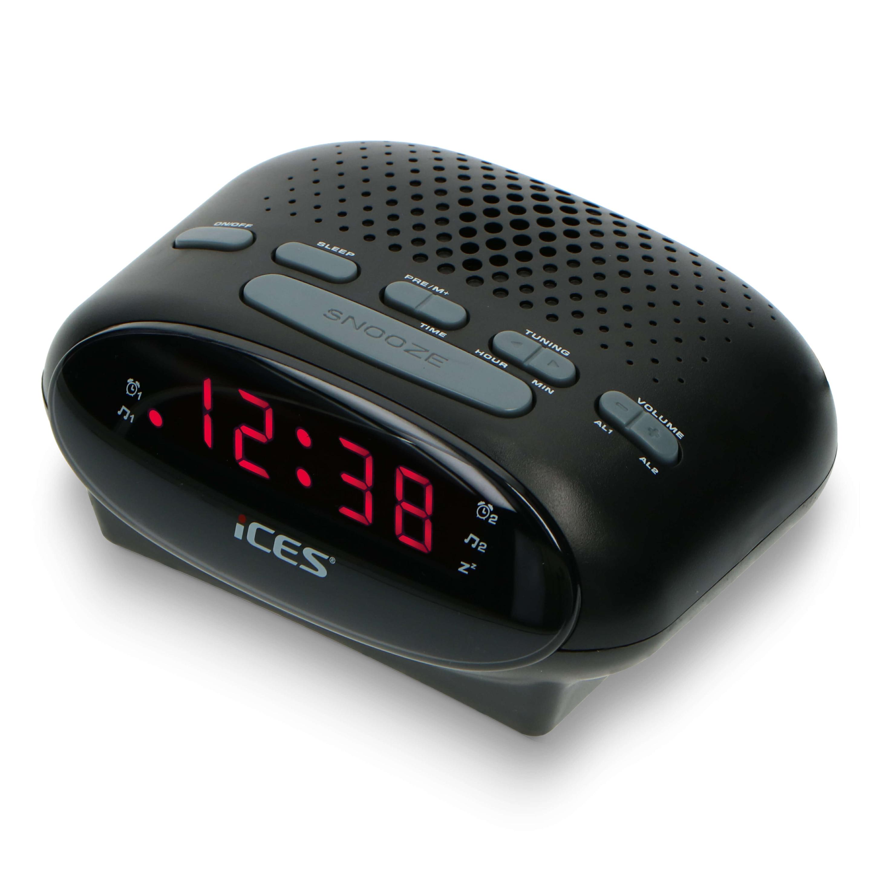 Produktbild Ices ICR-210 Black - FM Uhrenradio, Schwarz 2 von 7