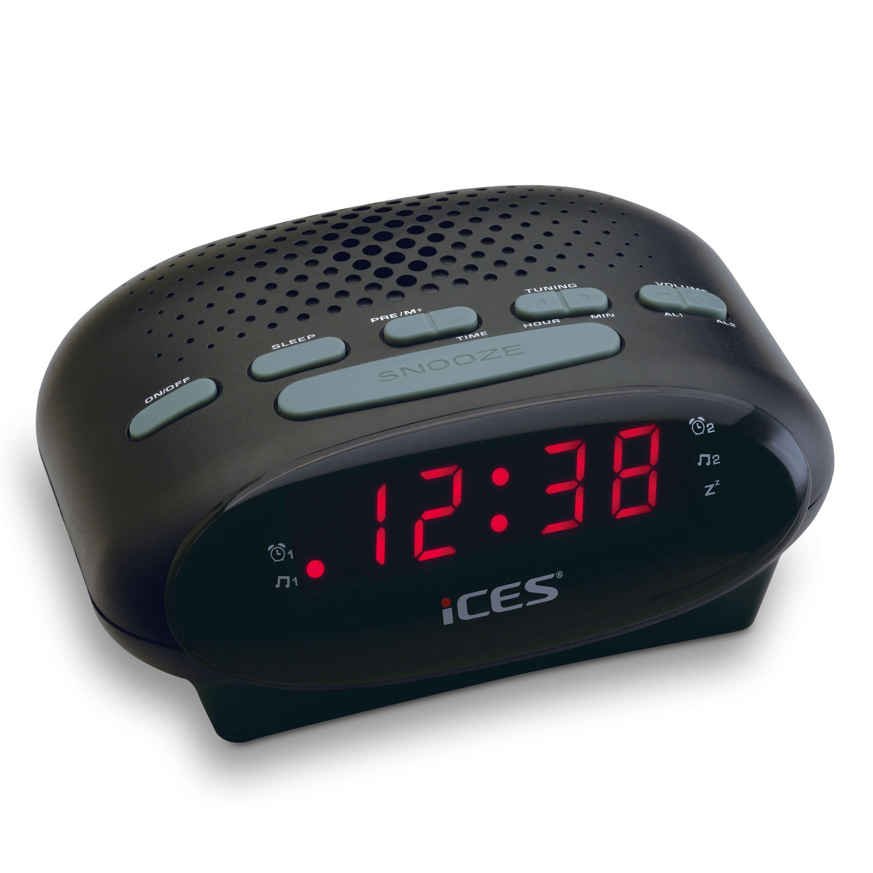 Produktbild Ices ICR-210 Black - FM Uhrenradio, Schwarz 6 von 7