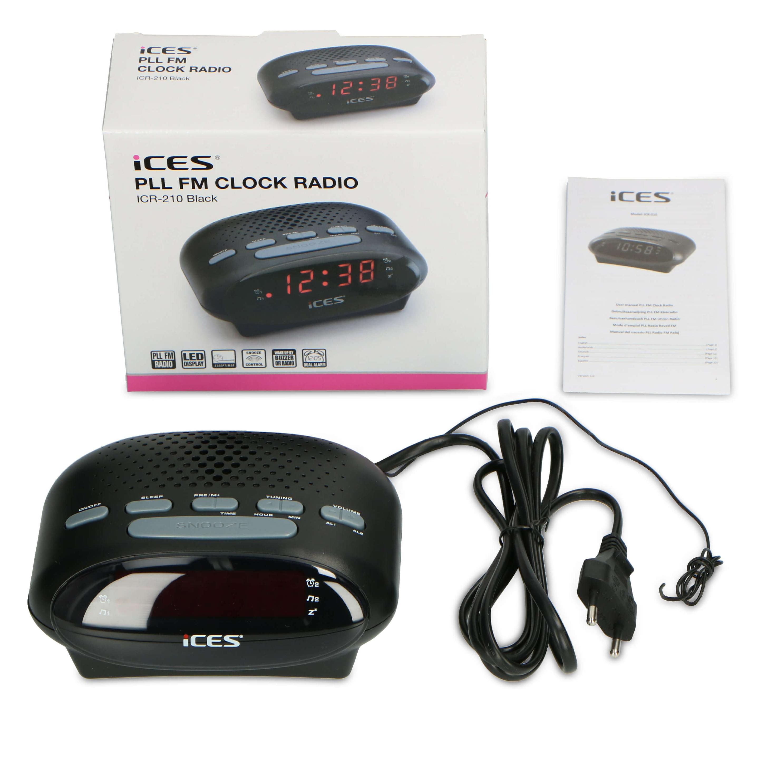 Produktbild Ices ICR-210 Black - FM Uhrenradio, Schwarz 7 von 7