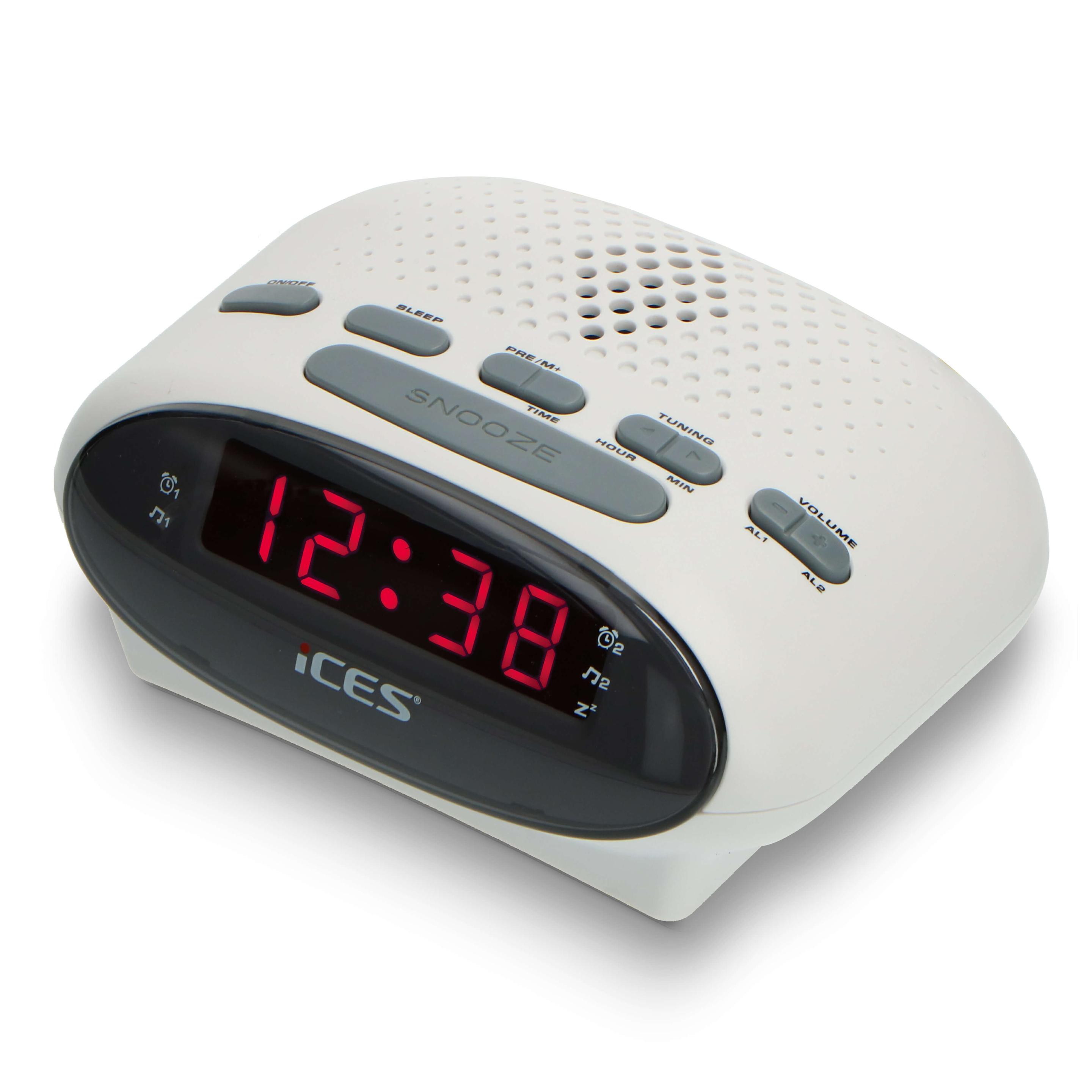 Produktbild Ices ICR-210 White - FM Uhrenradio, Weiss 2 von 7