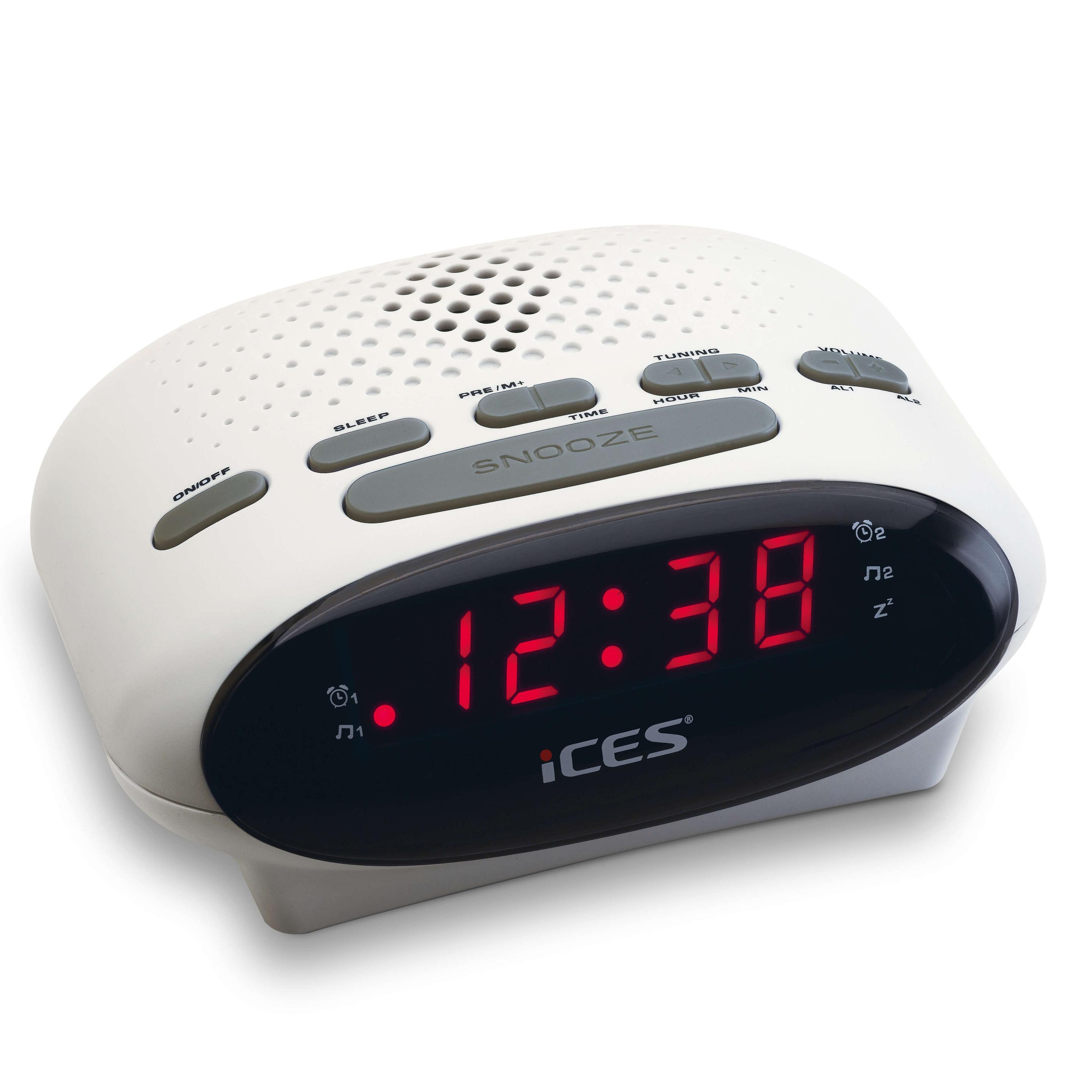 Produktbild Ices ICR-210 White - FM Uhrenradio, Weiss 6 von 7
