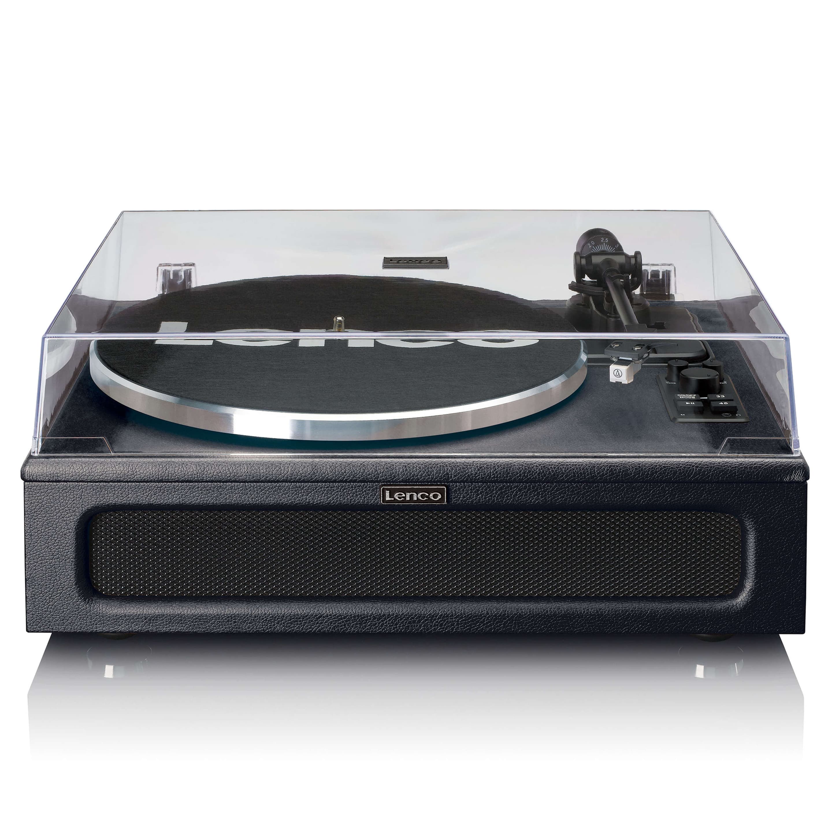 Produktbild Lenco LS-430BK - Plattenspieler mit 4 eingebauten Lautsprechern - 40 Watt RMS - Bluetooth® - Kunstleder Schwarz 6 von 14