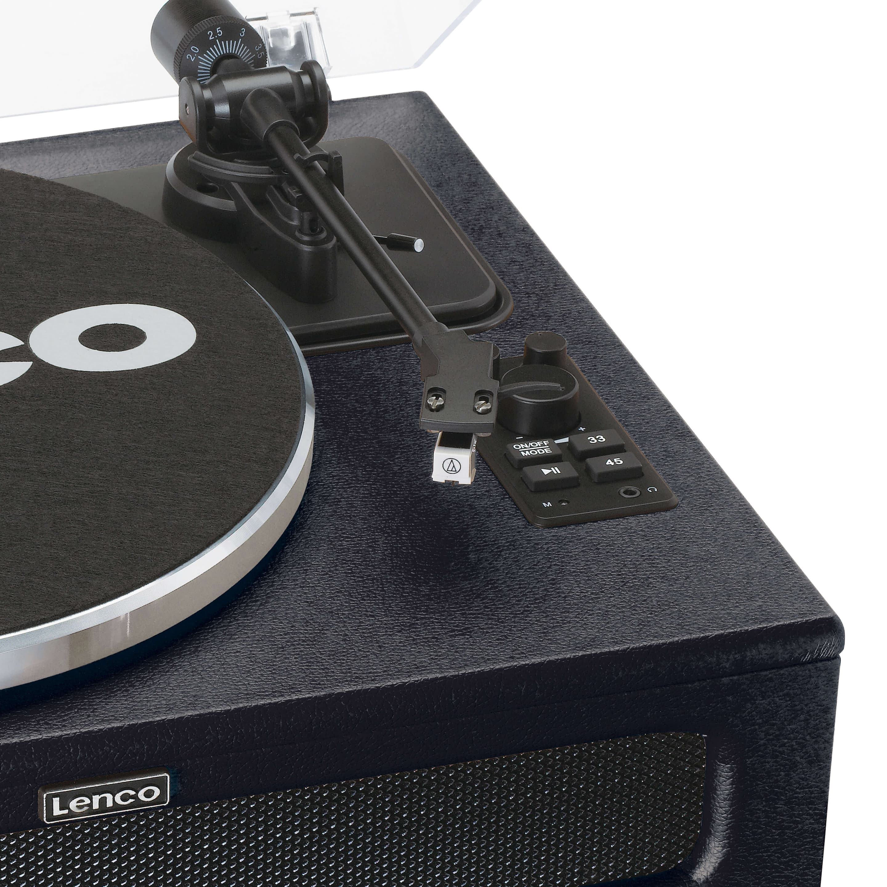 Produktbild Lenco LS-430BK - Plattenspieler mit 4 eingebauten Lautsprechern - 40 Watt RMS - Bluetooth® - Kunstleder Schwarz 12 von 14