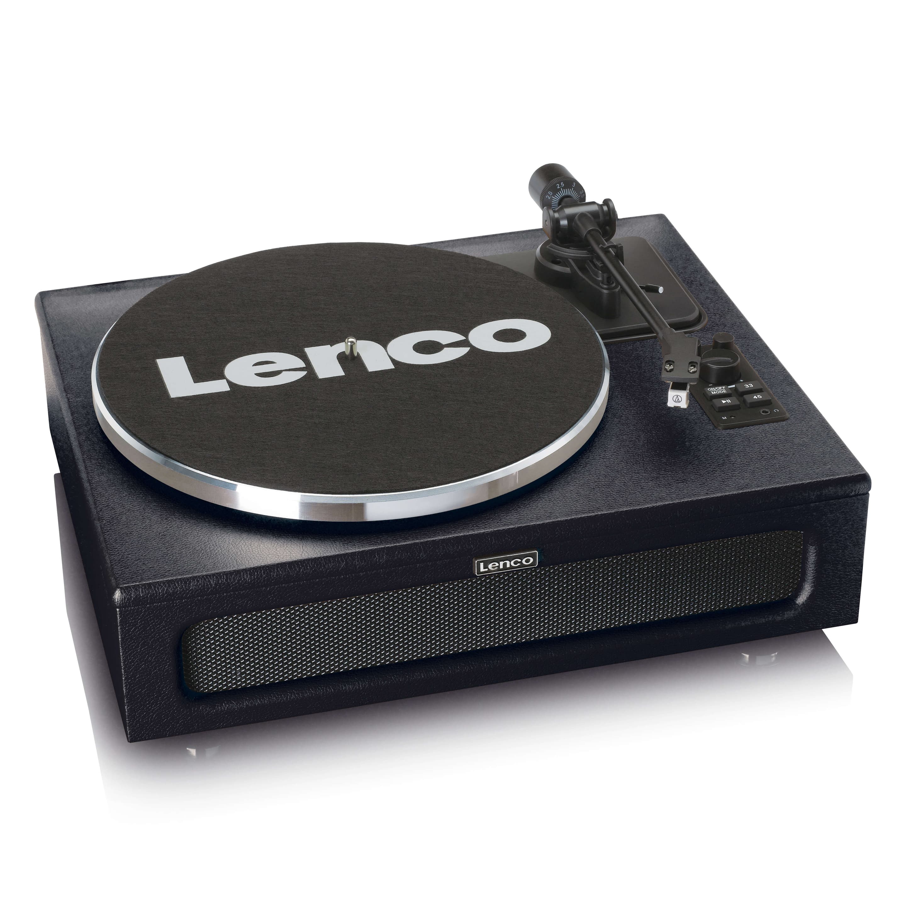 Produktbild Lenco LS-430BK - Plattenspieler mit 4 eingebauten Lautsprechern - 40 Watt RMS - Bluetooth® - Kunstleder Schwarz 9 von 14