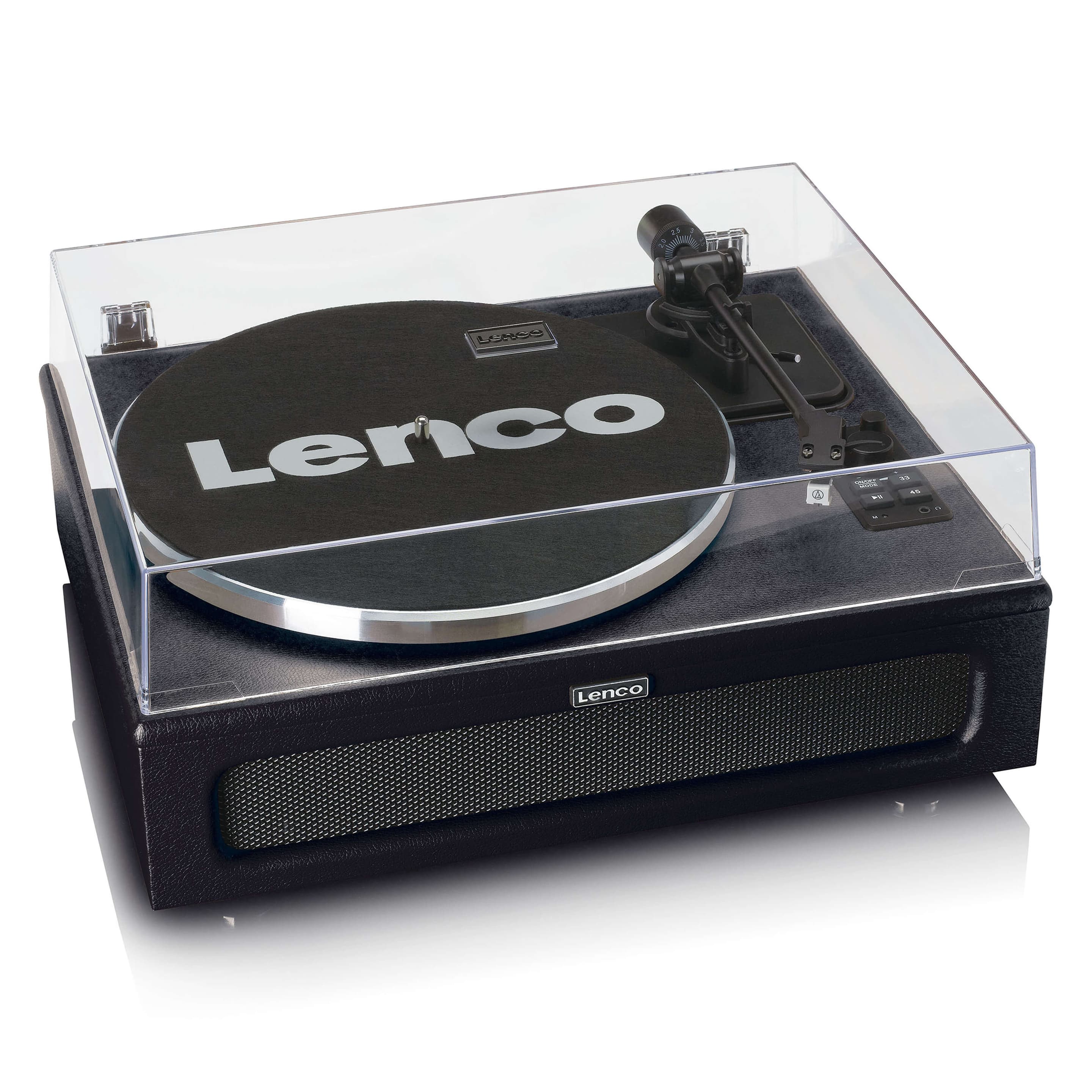 Produktbild Lenco LS-430BK - Plattenspieler mit 4 eingebauten Lautsprechern - 40 Watt RMS - Bluetooth® - Kunstleder Schwarz 11 von 14