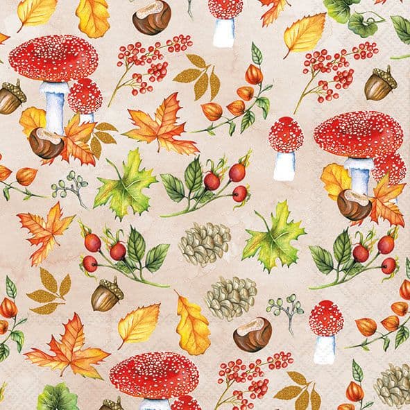 Bella Casa Servietten Autumn Pattern 33x33cm