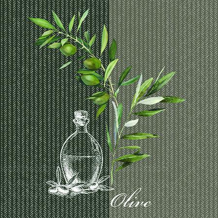 Bella Casa Servietten Oil and Leaves 25x25cm
