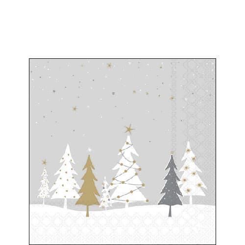 Ambiente Servietten Midnight Trees Grey 25x25cm