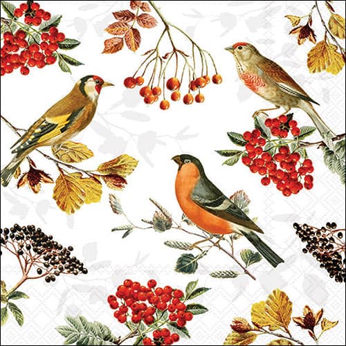 Ambiente Servietten Autum Birds 33x33cm