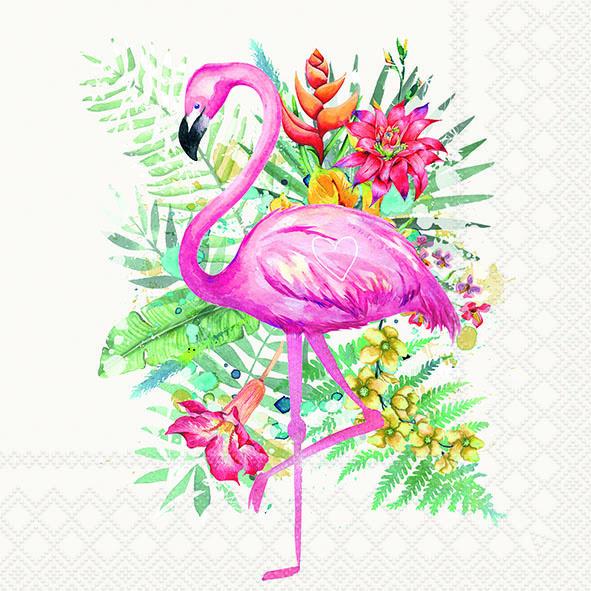 Bella Casa Servietten Flamingo 33x33cm