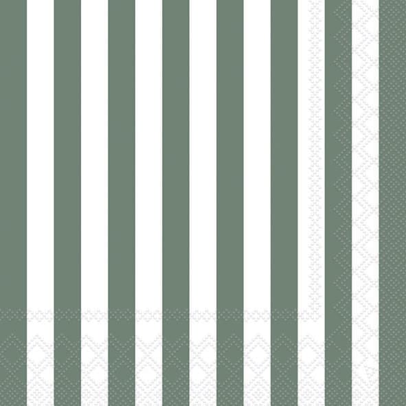 Bella Casa Servietten Stripes Sage 33x33cm