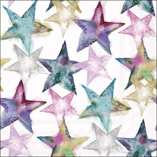 Ambiente Servietten Watercolour Stars 33x33cm