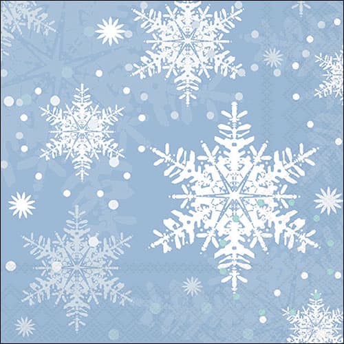Ambiente Servietten Snowflakes Blue 33x33cm