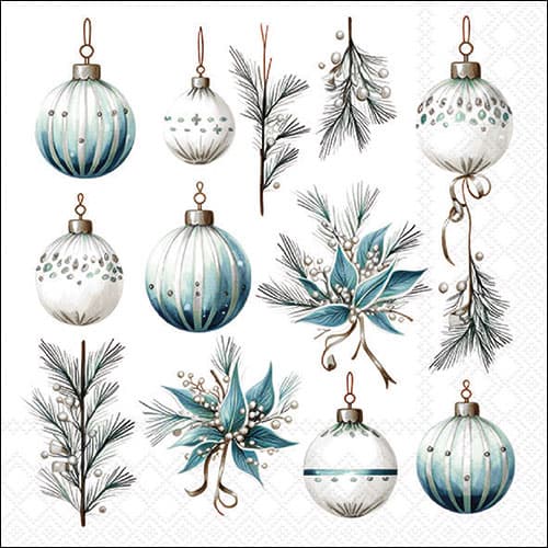Ambiente Servietten Hanging Deco Silver 33x33