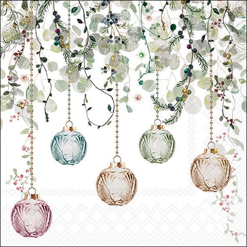 Ambiente Servietten Floral Christmas White 33x33
