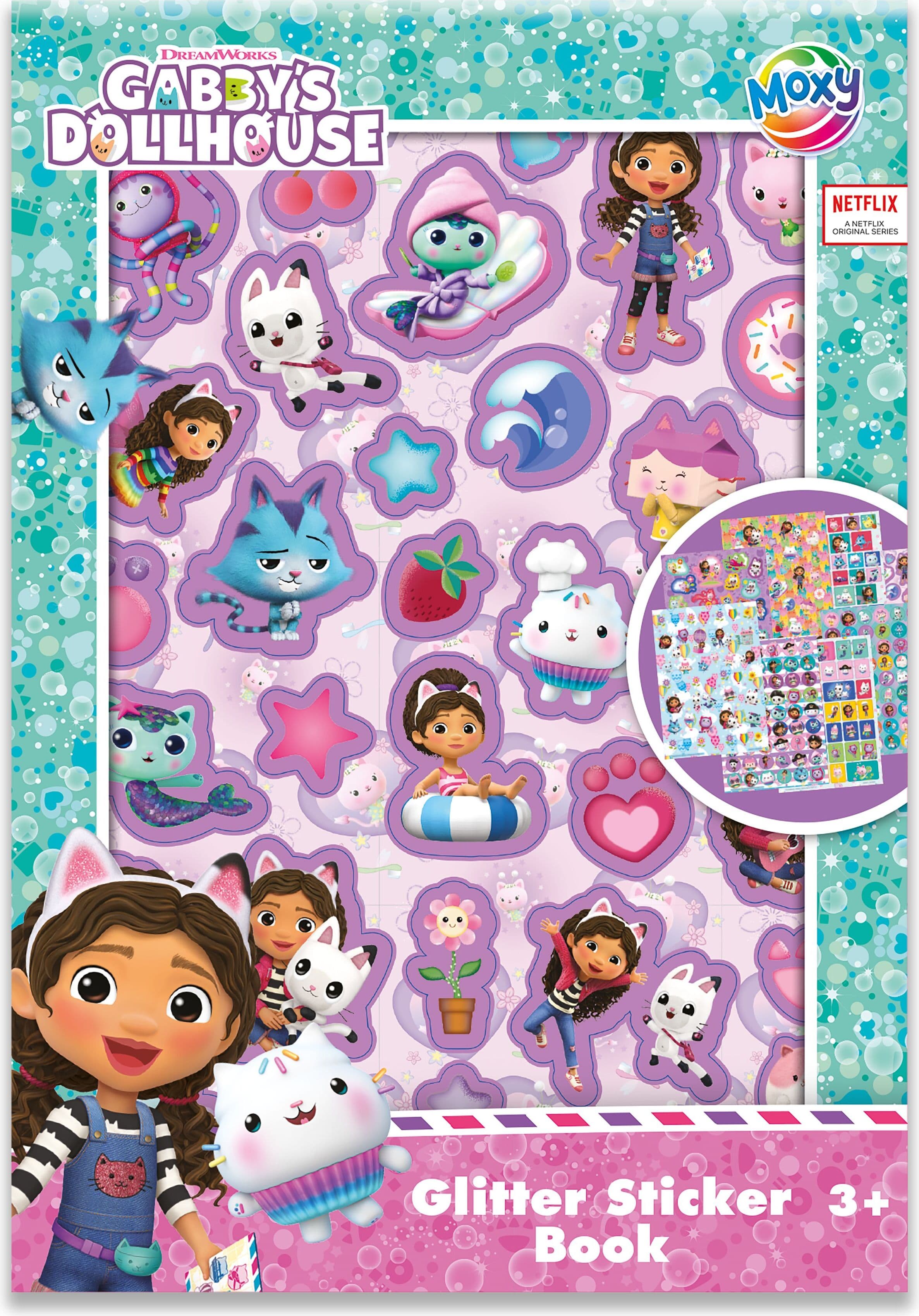 Moxy Gabby's Dollhouse Glitzer-Stickerbuch A5 ab 3 Jahren