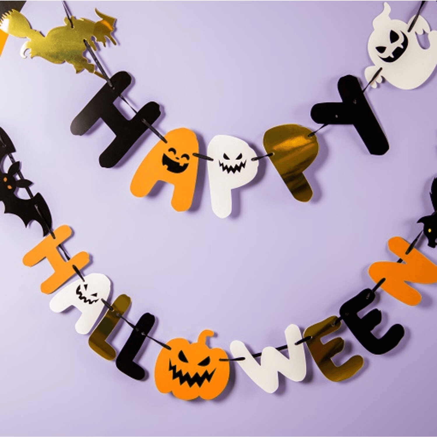 Produktbild Folat - Buchstabengirlande 'Happy Halloween' - Happy Halloween - 2 x 1,5 Meter 2 von 3