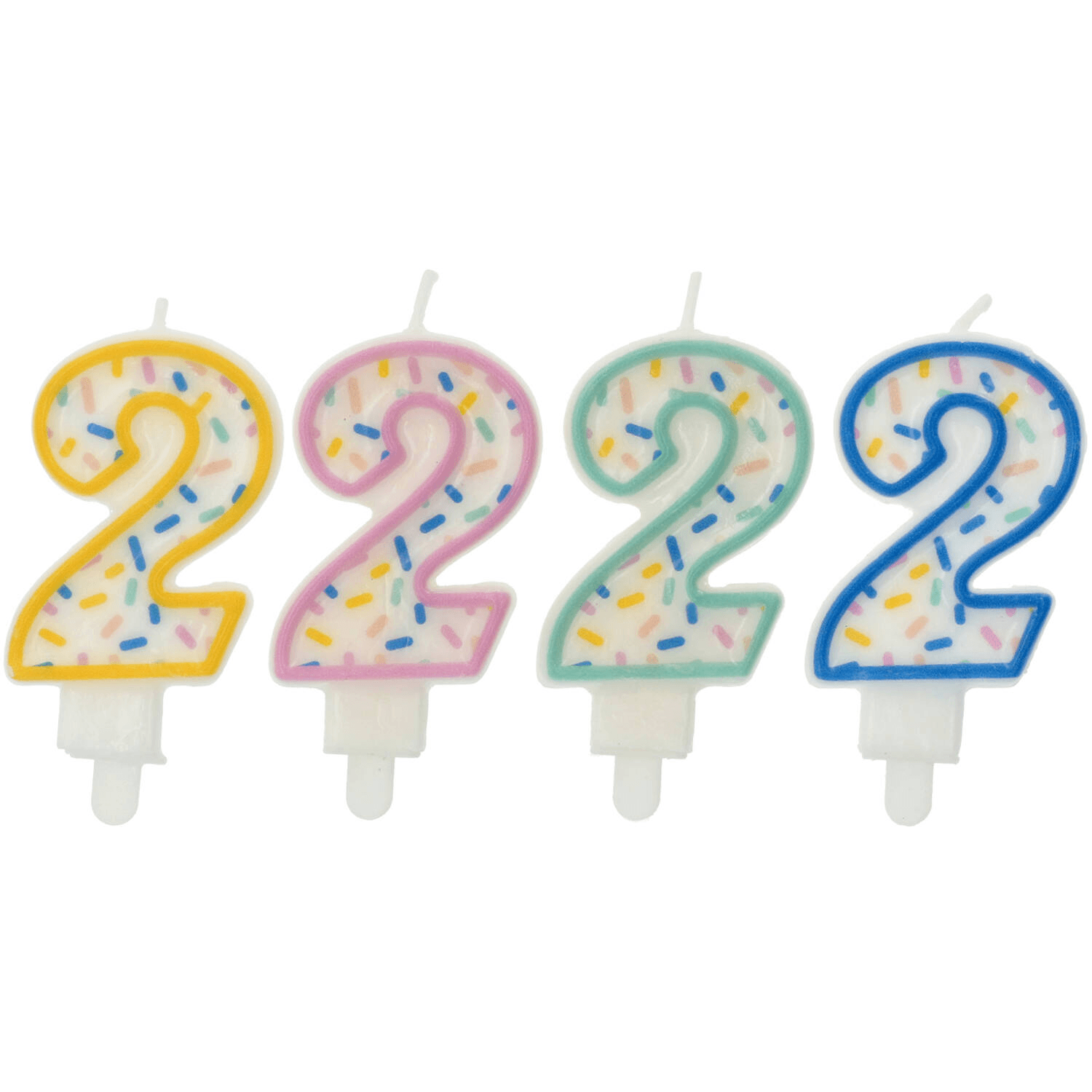 Folat - Kerze Sprinkles Ziffer / Zahl 2 Sortiert - 9 cm