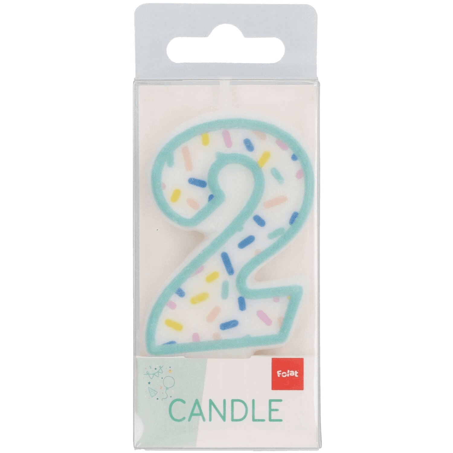 Produktbild Folat - Kerze Sprinkles Ziffer / Zahl 2 Sortiert - 9 cm 3 von 3