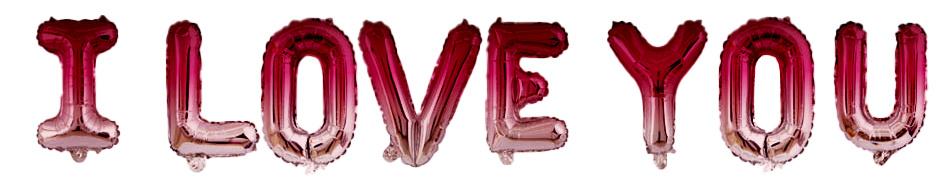 Folat -Folienballons'I Love You'Rosa 36cm - 8 Stück
