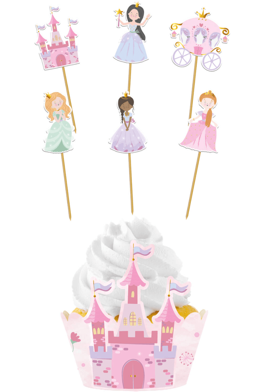 Folat - Cupcake Deko-Set - Pretty Princess - 6 Sets
