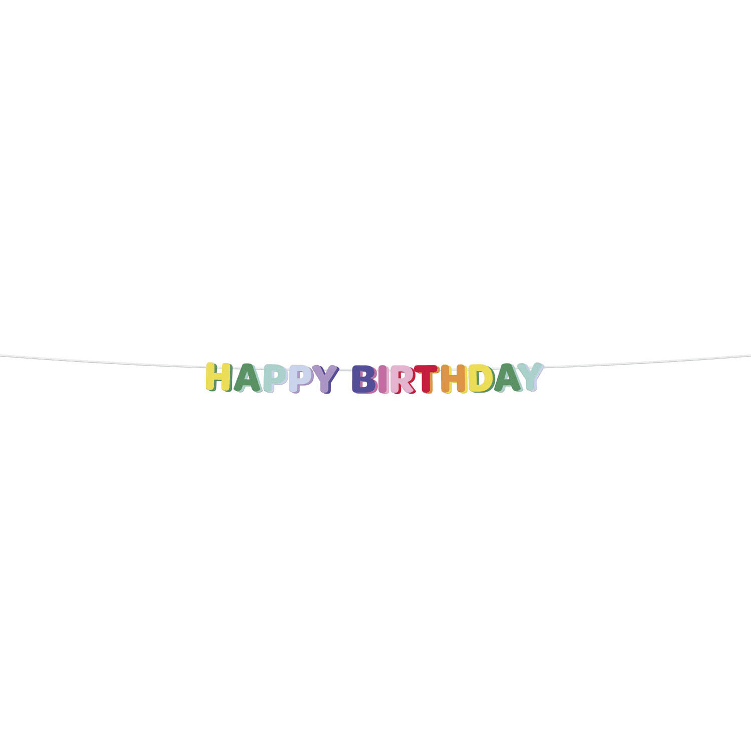 Folat Stripetastic Happy Birthday Buchstabengirlande bunt, 1,7 m