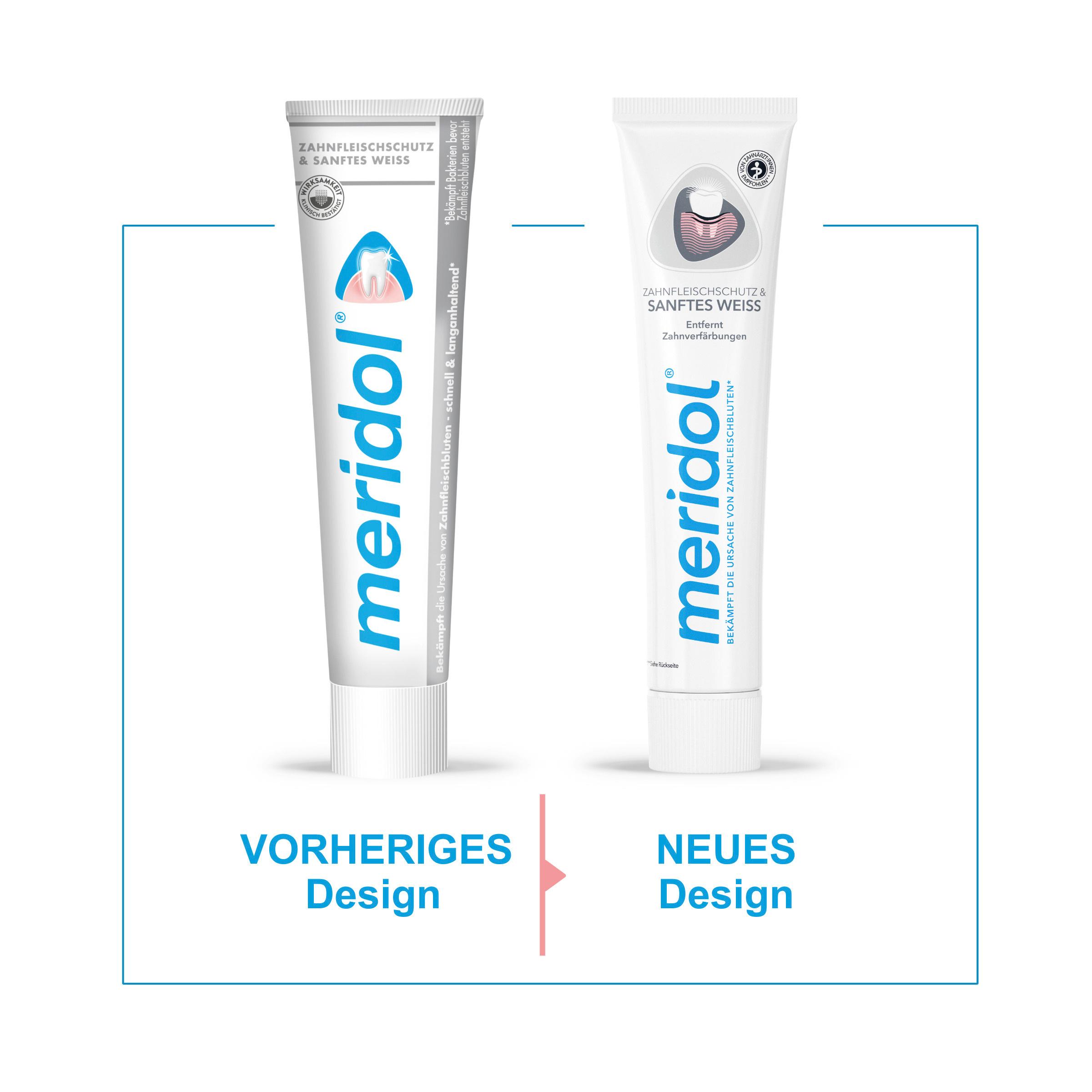 Produktbild meridol Zahnpasta Sanftes Weiss - Zahncreme schützt vor Zahnfleischentzündungen, für natürlich weiße Zähne 8 von 10