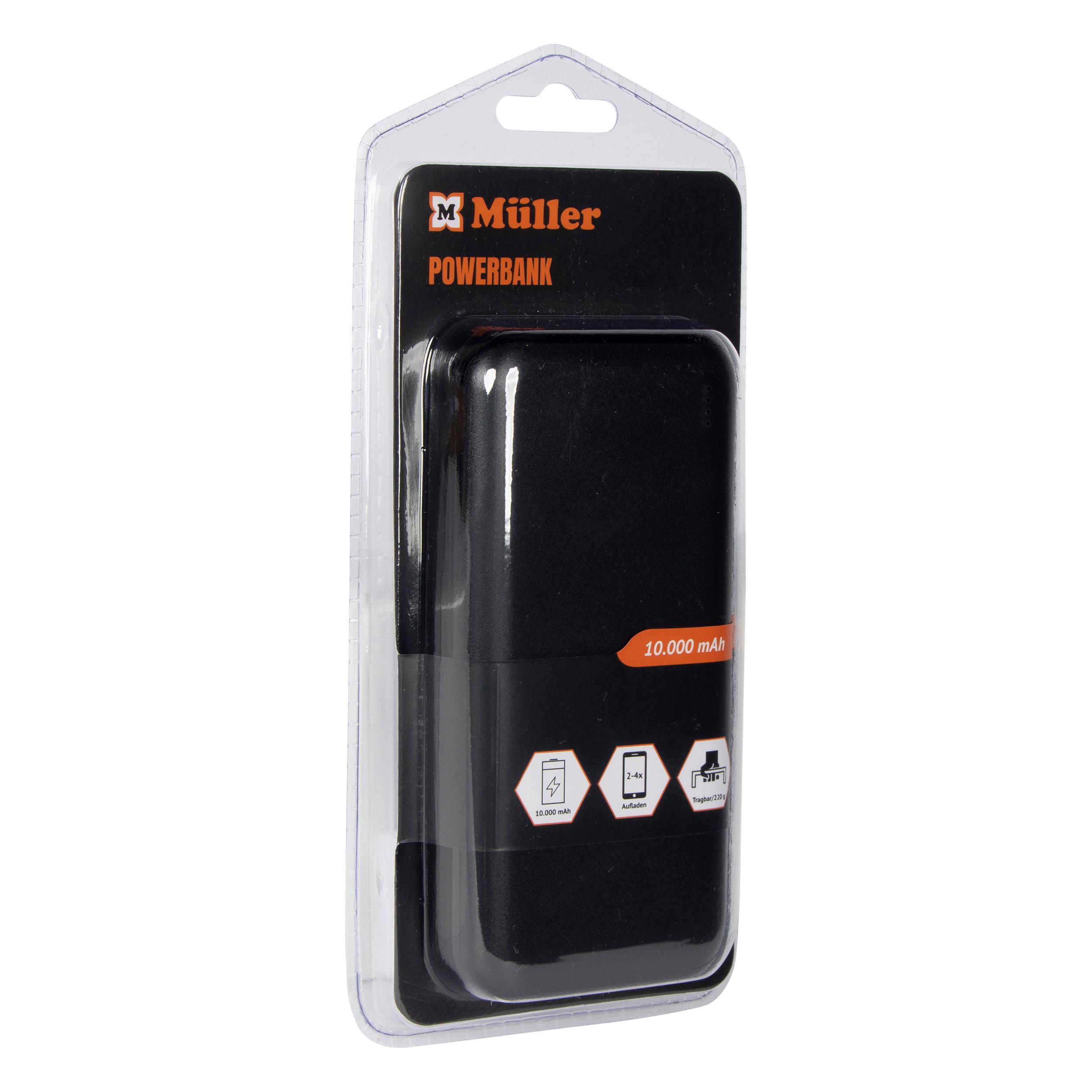 Produktbild MÜLLER POWERBANK,10.000 MAH SCHWARZ 2 von 2