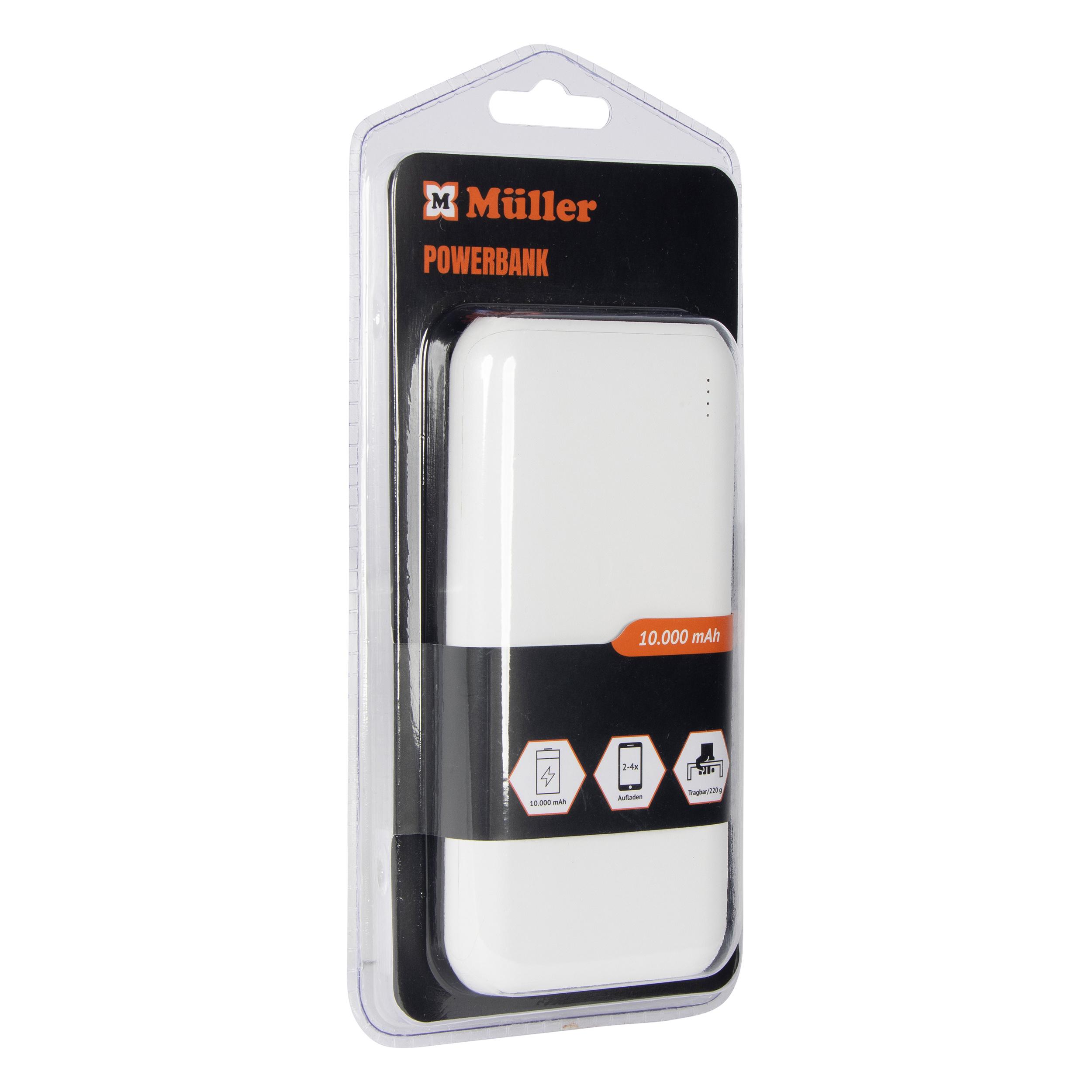 Produktbild MÜLLER POWERBANK,10.000 MAH WEISS 2 von 2