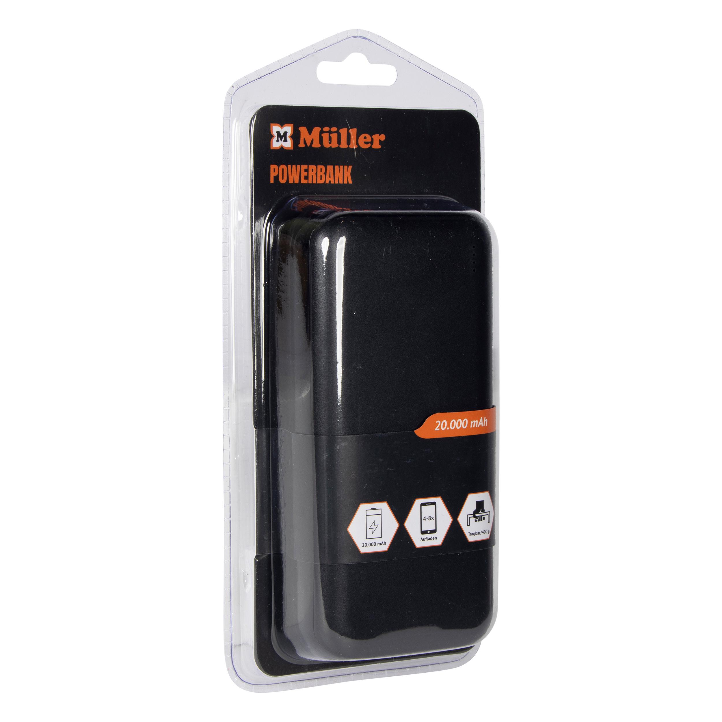 Produktbild MÜLLER POWERBANK,20.000 MAH SCHWARZ 2 von 2