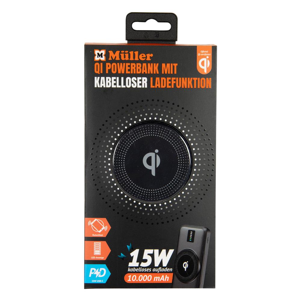 Produktbild Müller Wireless Powerbank 10.000mAh Black 2 von 2