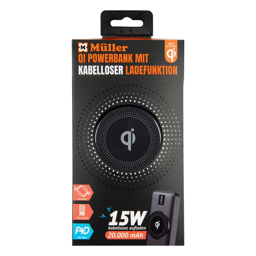 Produktbild Müller Wireless Powerbank 20.000mAh Black 2 von 2