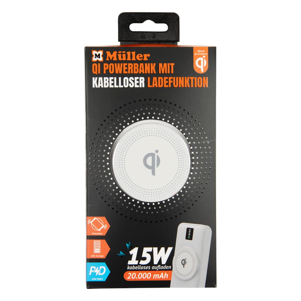 Produktbild Müller Wireless Powerbank 20.000mAh White 2 von 2