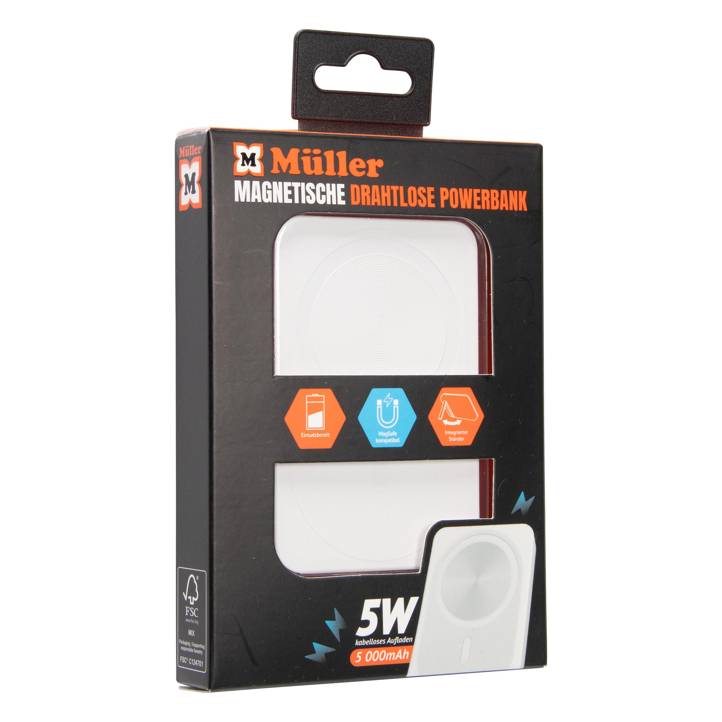 Produktbild Müller Wireless Magnetic Powerbank 5.000mAh White 2 von 2