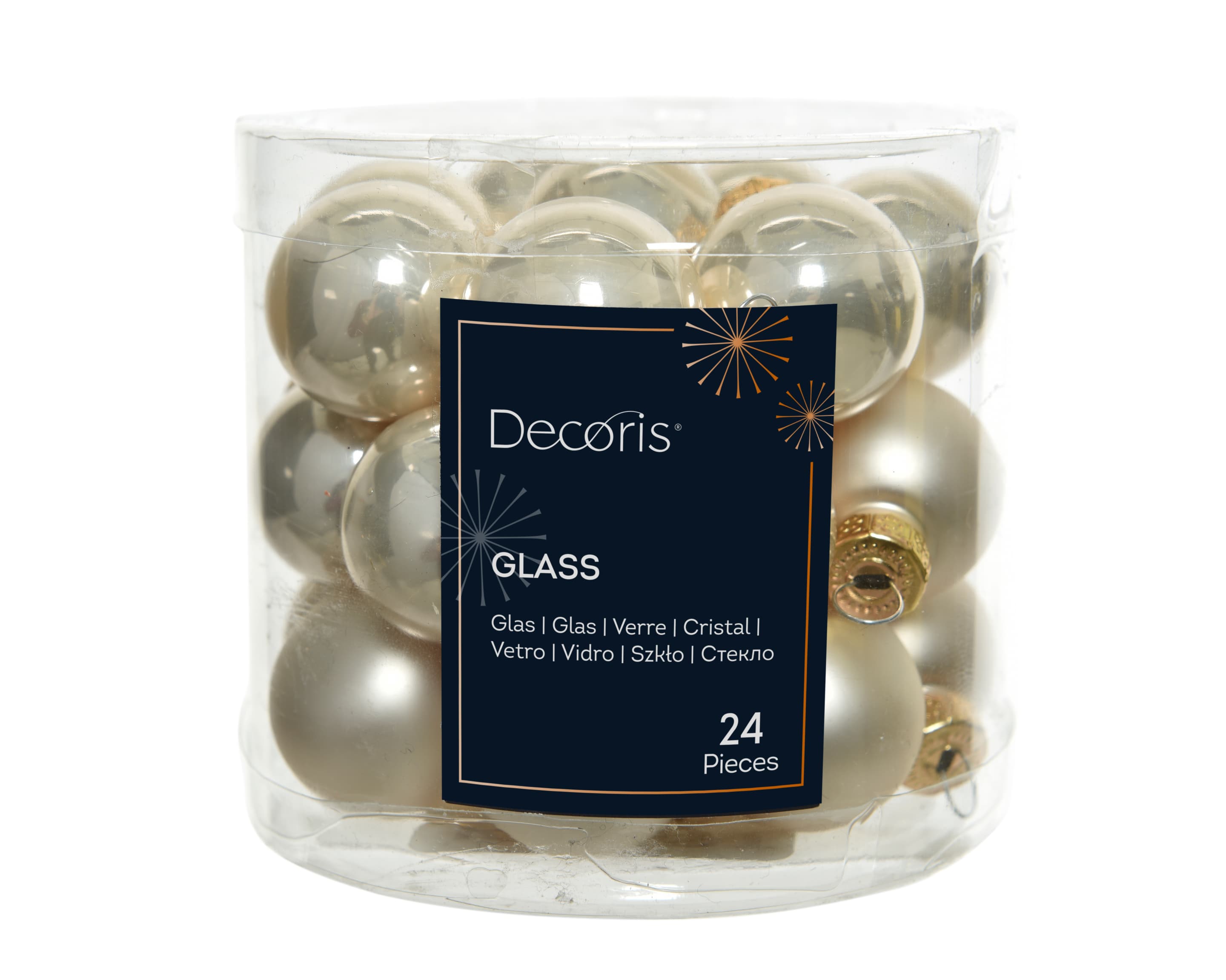 Decoris Weihnachtsdekoration Glaskugeln Ø2,5cm