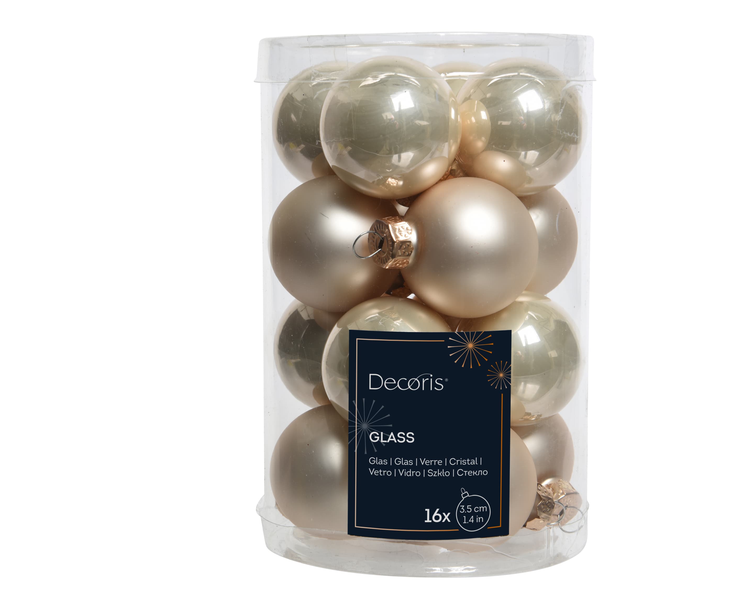 Decoris Weihnachtsdekoration Glaskugeln Ø3,5cm