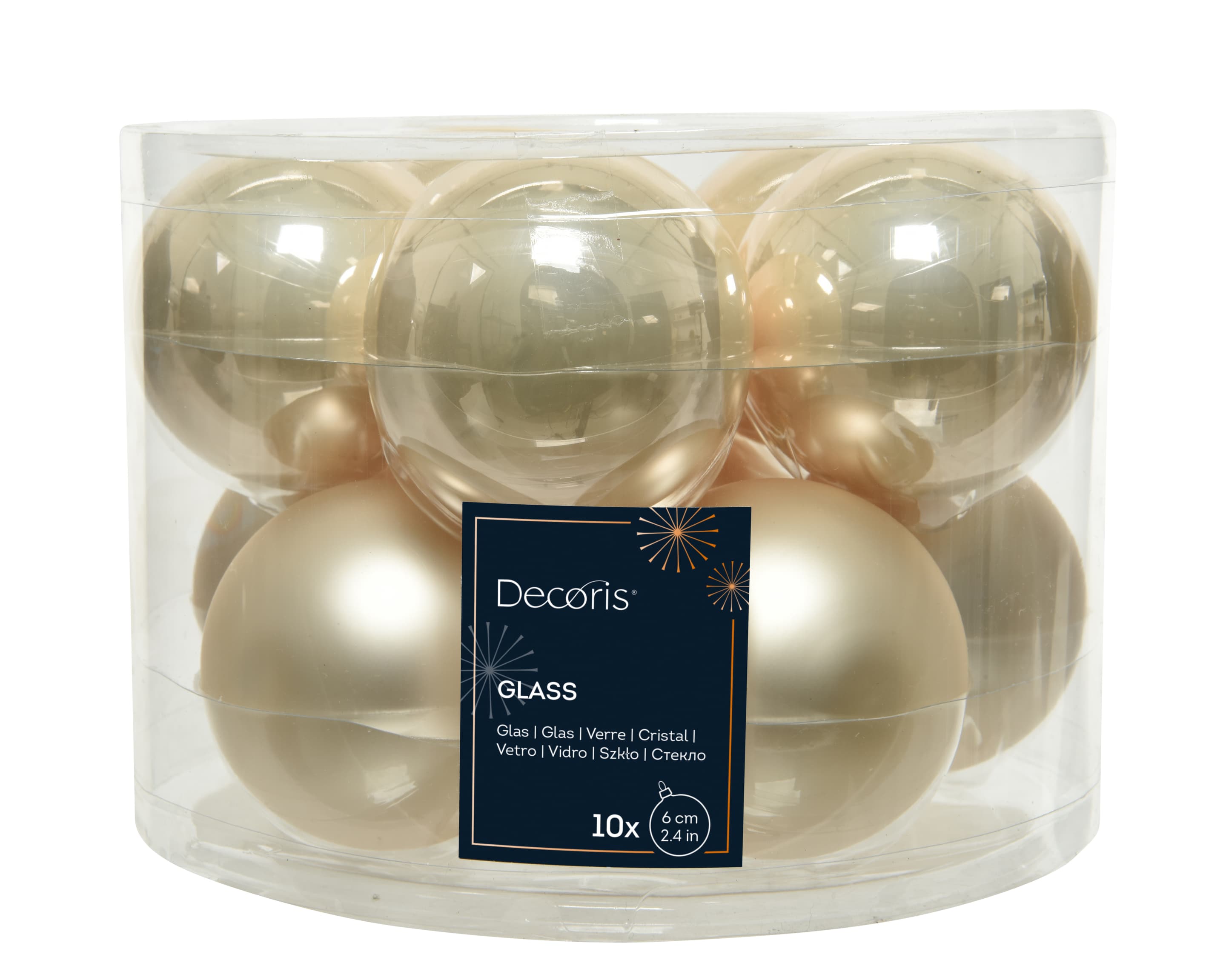 Decoris Weihnachtsdekoration Glaskugeln Ø6cm