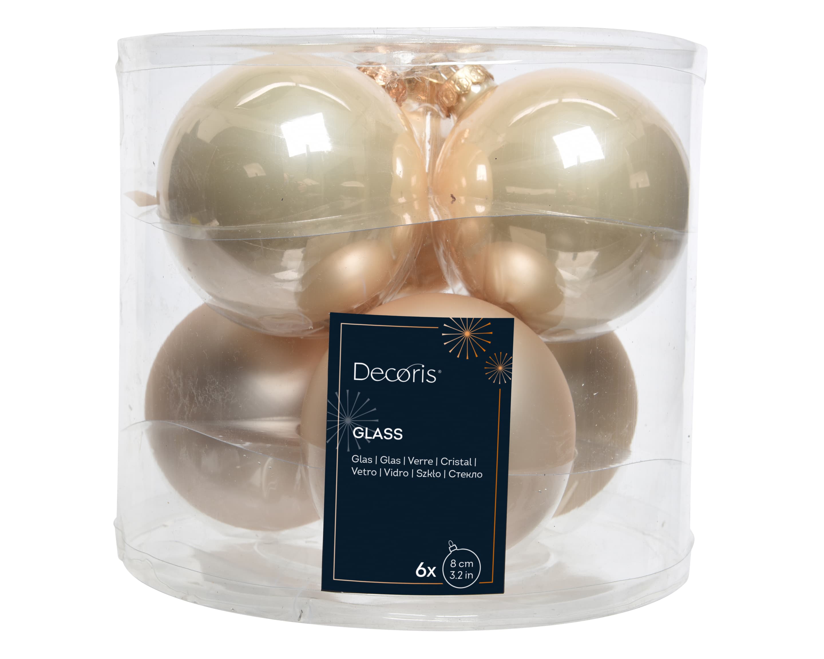 Decoris Weihnachtesdekoration Glaskugeln Ø8cm