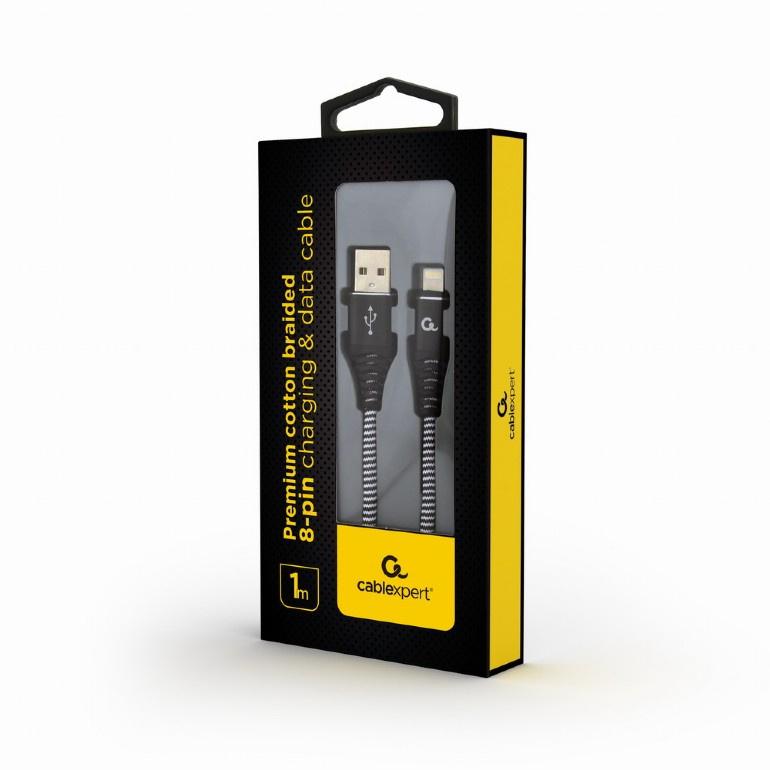 Produktbild Cableexpert Ladekabel 1 Meter Black/ White 2 von 2